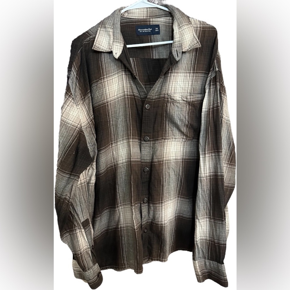 Abercrombie & Fitch Brown Plaid Button Down Shirt